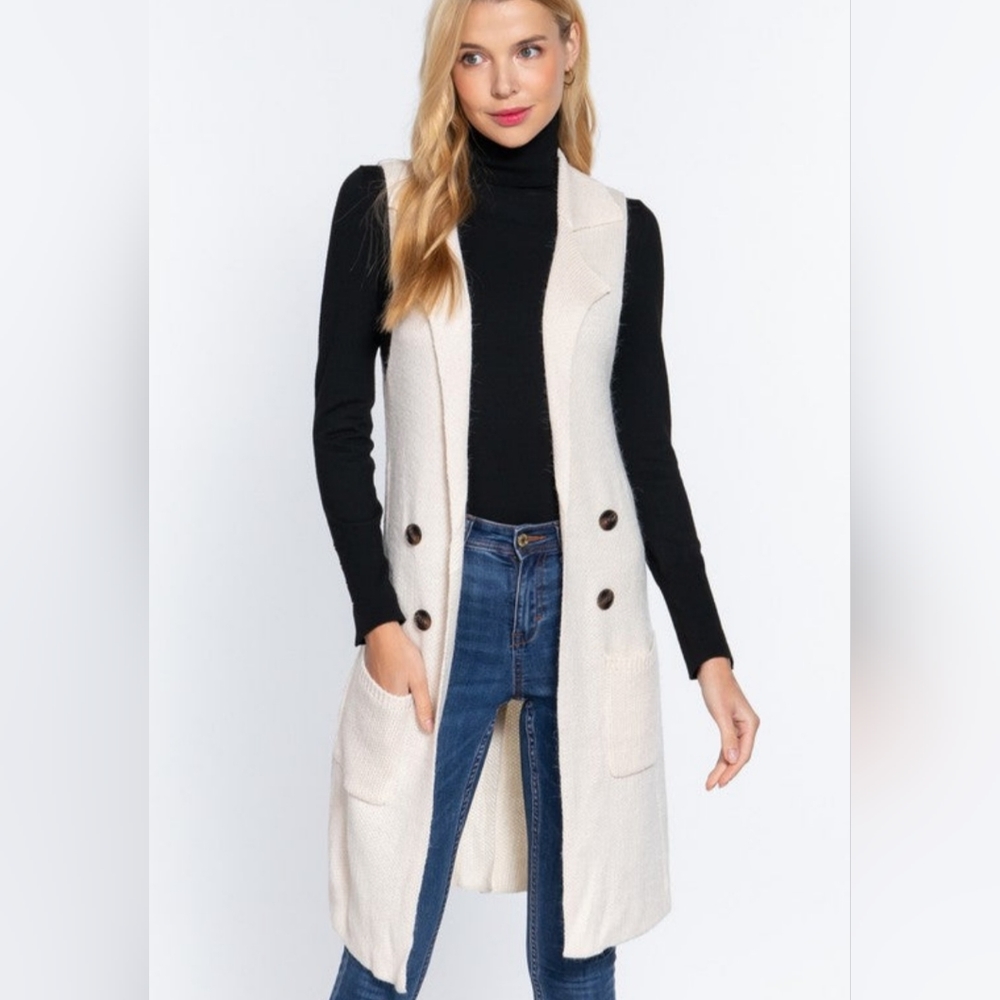 Long Sleeveless Cardigan